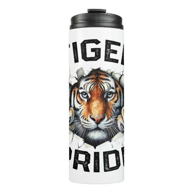 Tiger Pride Retro Tiger School Sportteam Thermosbecher (Vorderseite)