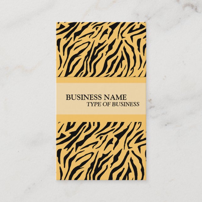 Tiger Print Business Card Vorlage Visitenkarte (Vorderseite)