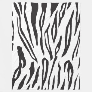 Tiger Print in Schwarz und Weiß Fleecedecke