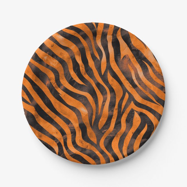 Tiger Print Pappteller (Vorderseite)