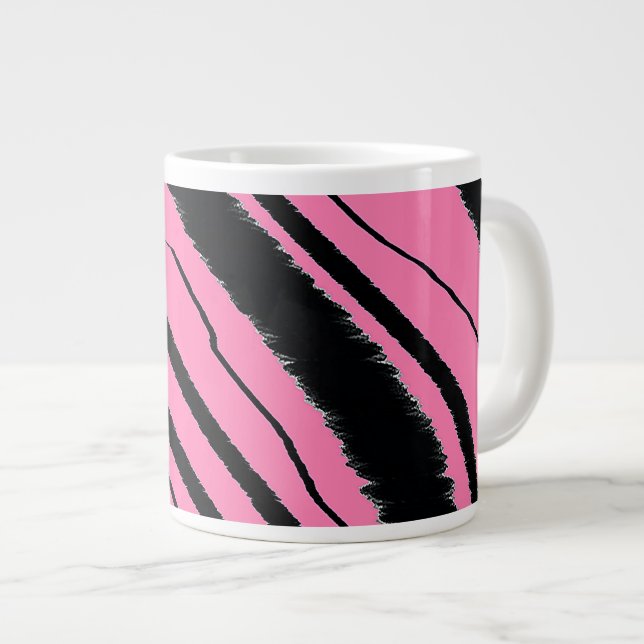 Tiger Print Pink Jumbo-Tasse (Vorderseite Rechts)