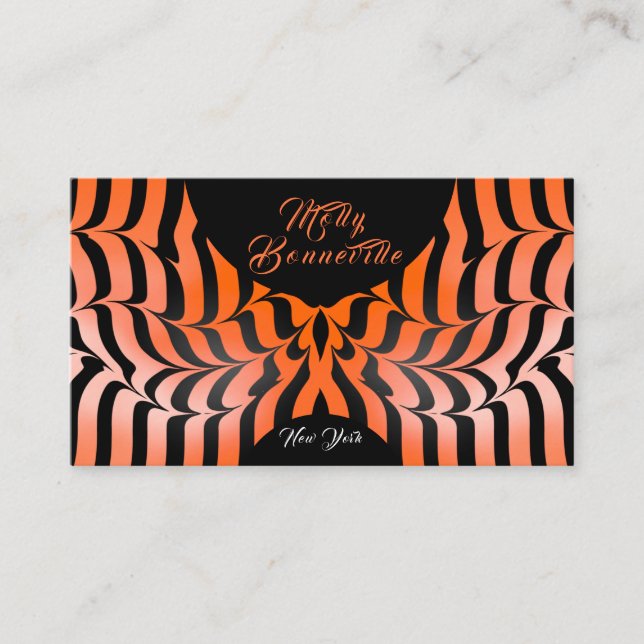 Tiger Print Stripes Stilvolle Boutique Business Ca Visitenkarte (Vorderseite)