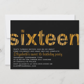 Tiger Print Typografie Design Sweet 16 Einladung