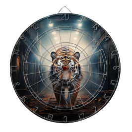 Tiger prowling in surreal forest No 2 Dartscheibe