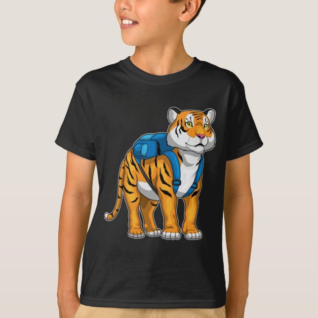 Tiger Pupille Backpack School T-Shirt (Vorderseite)