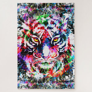 Tiger Puzzle   Dessin coloré   Art Abstrait