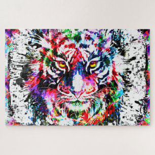 Tiger Puzzle   Farbenfrohe Tiger Zeichnend Puzzle
