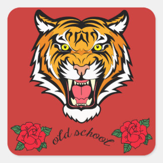 Tiger Quadratischer Aufkleber