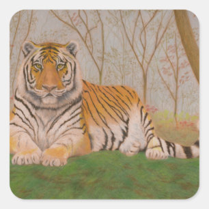 Tiger Quadratischer Aufkleber