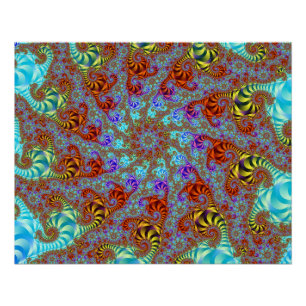 Tiger Ranken Spiral Fraktal Muster Poster