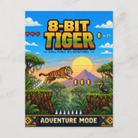 Tiger, Retro-8-Bit-Pixel-Art