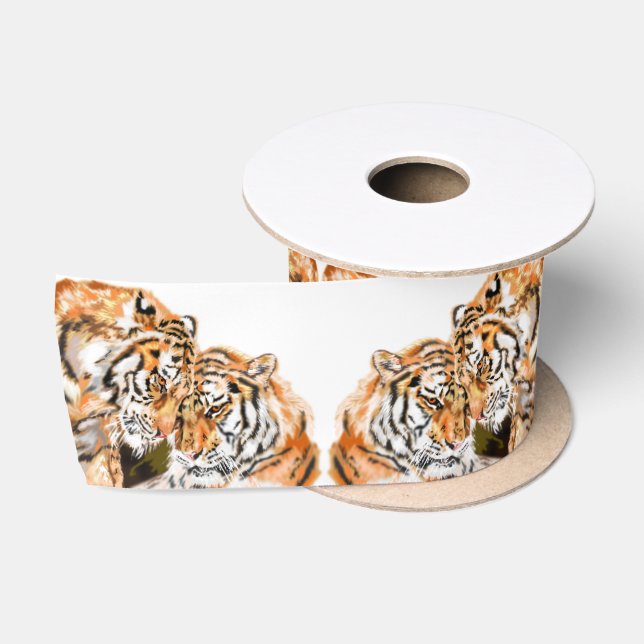 Tiger Ribbon Couple Gift Satinband (Spule)