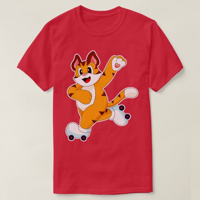 Tiger Roller Skate Inline Skaten T-Shirt (Design vorne)