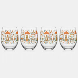 🍸 🦁 "Tiger Royale" (Set von 4 Jahren) Weinglas Ohne Stiel
