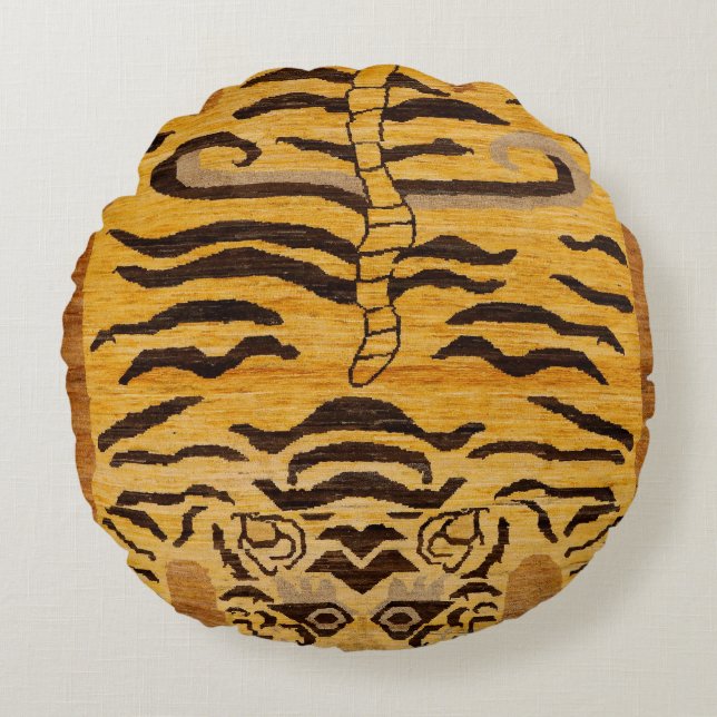 Tiger Rug I Wildtierzucht  Rundes Kissen (Vorderseite)