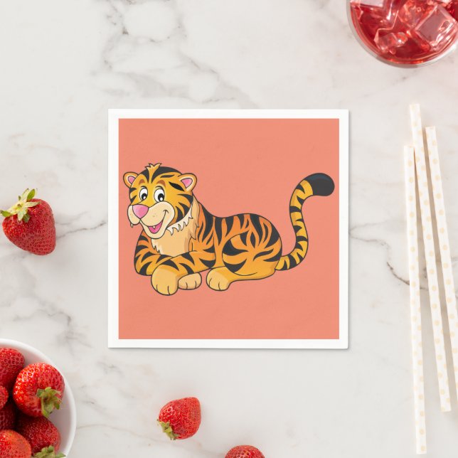 Tiger-Ruhepapier Napkins Serviette (Beispiel)