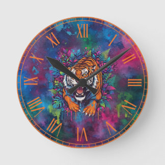 Tiger Runde Wanduhr