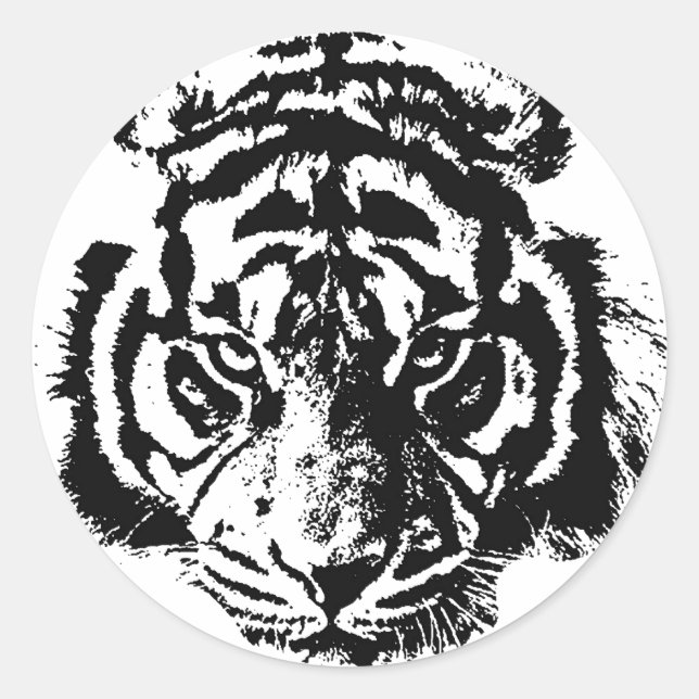 Tiger Runder Aufkleber (Vorderseite)