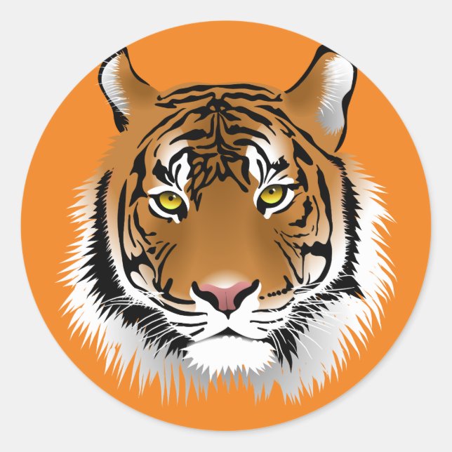 TIGER RUNDER AUFKLEBER (Vorderseite)