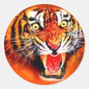 Tiger Runder Aufkleber