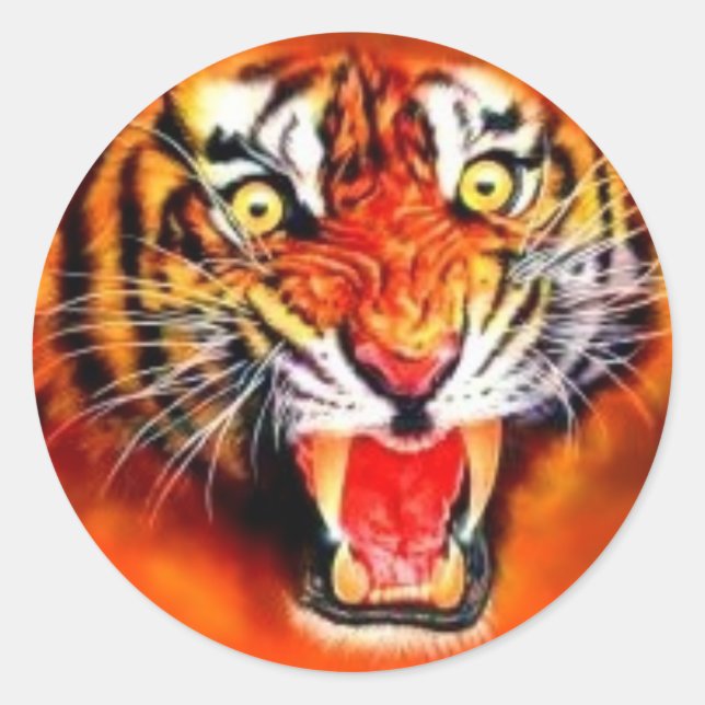 Tiger Runder Aufkleber (Vorderseite)