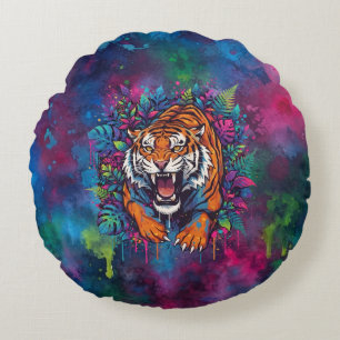 Tiger Rundes Kissen