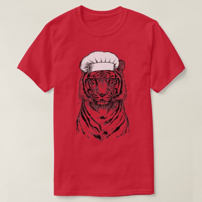 Tiger Safari Animal Koch Funny Cooking Cook Wildli T-Shirt (Design vorne)