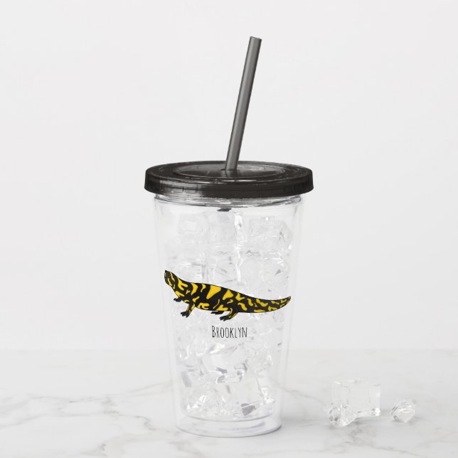 Tiger-Salamander-Cartoon Acryltrinkbecher (Rückseite Ice)