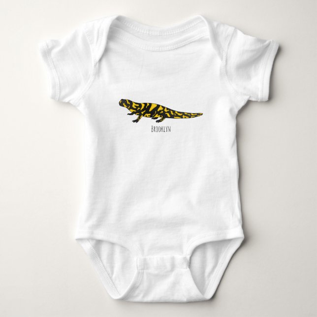 Tiger-Salamander-Cartoon Baby Strampler (Vorderseite)