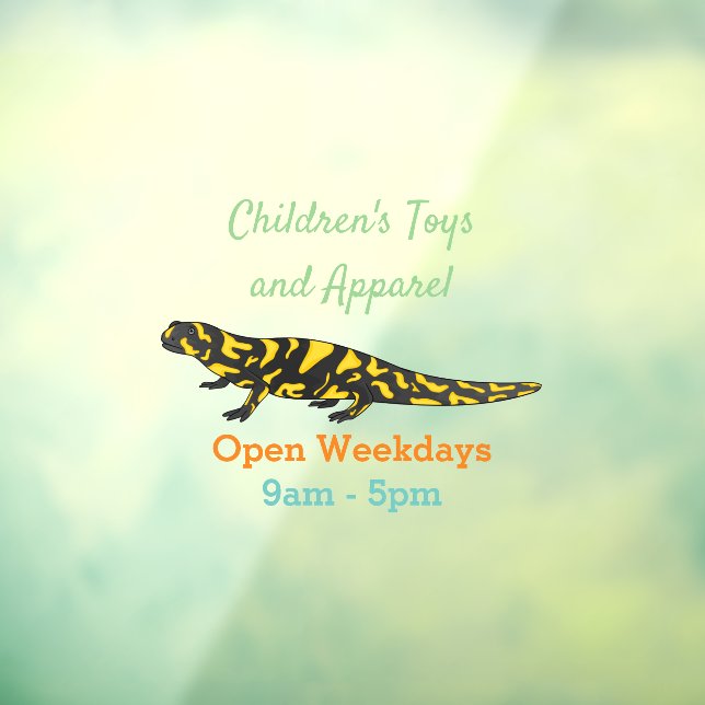 Tiger-Salamander-Cartoon Fensteraufkleber (Blatt 3)