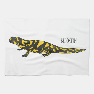 Tiger-Salamander-Cartoon Geschirrtuch