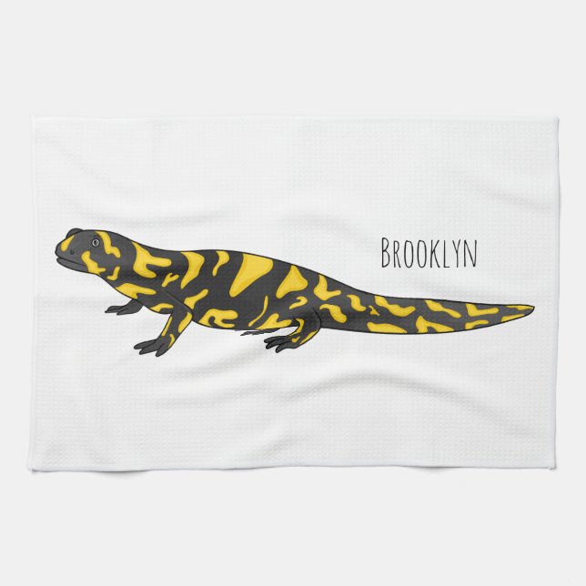 Tiger-Salamander-Cartoon Geschirrtuch (Horizontal)