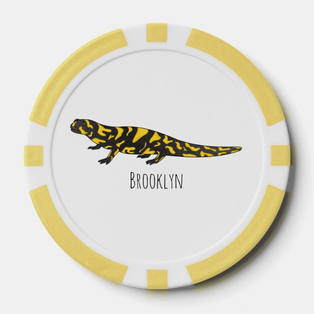 Tiger-Salamander-Cartoon Pokerchips (Vorderseite)