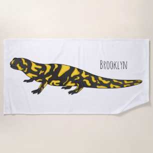 Tiger-Salamander-Cartoon Strandtuch