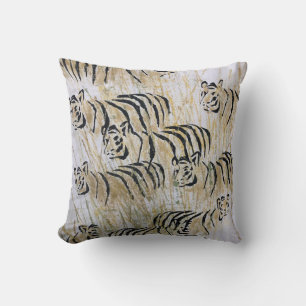 Tiger Savanna Animal Painting Druckkopf Kissen