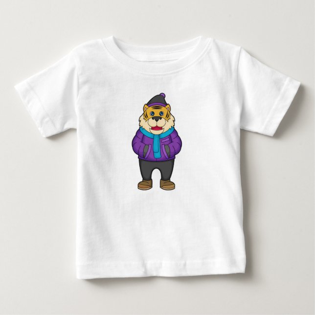 Tiger Scarf Beanie Baby T-shirt (Vorderseite)