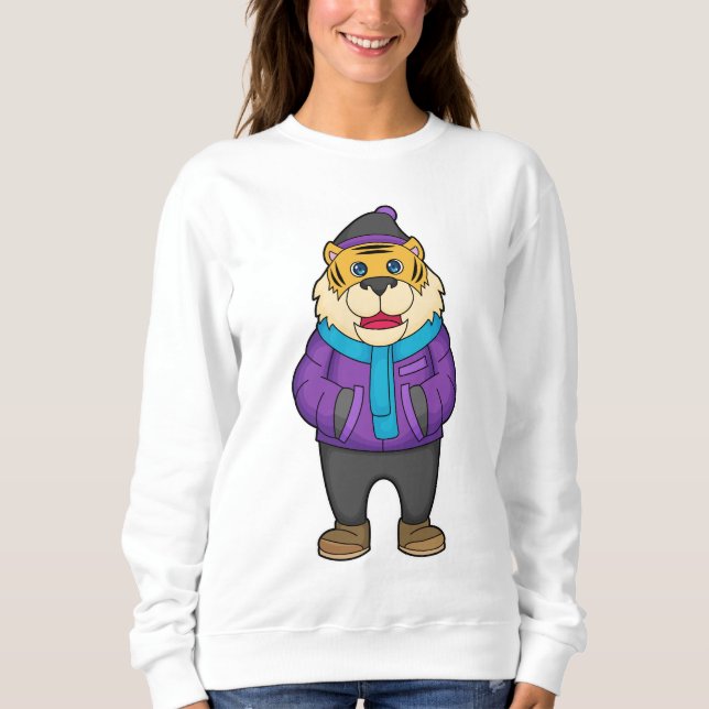 Tiger Scarf Beanie Sweatshirt (Vorderseite)