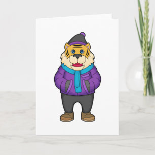 Tiger Schal Mütze Karte