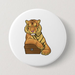 Tiger Schatztruhe Button