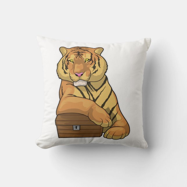 Tiger Schatztruhe Kissen (Vorderseite)