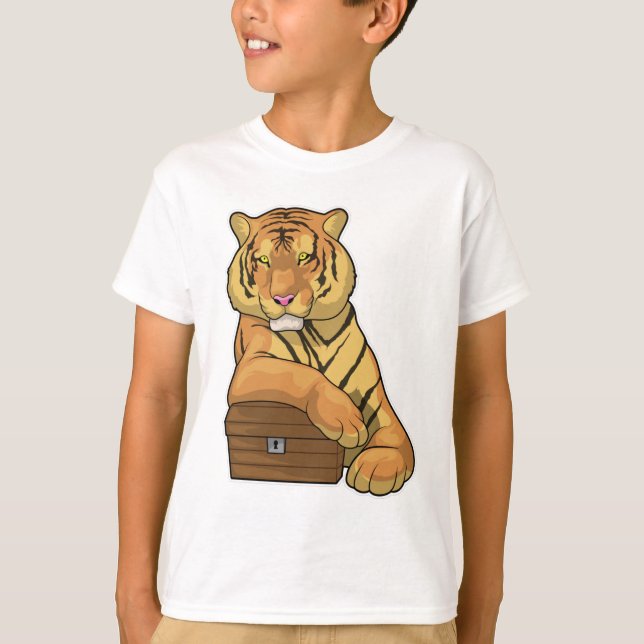 Tiger Schatztruhe T-Shirt (Vorderseite)