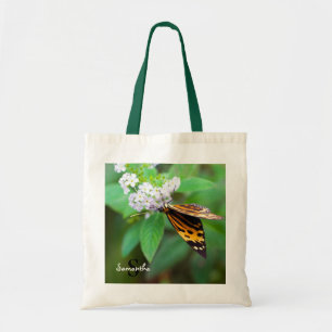 Tiger-Schmetterling auf weißer Blume Totbeutel Tragetasche