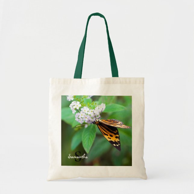 Tiger-Schmetterling auf weißer Blume Totbeutel Tragetasche (Vorne)