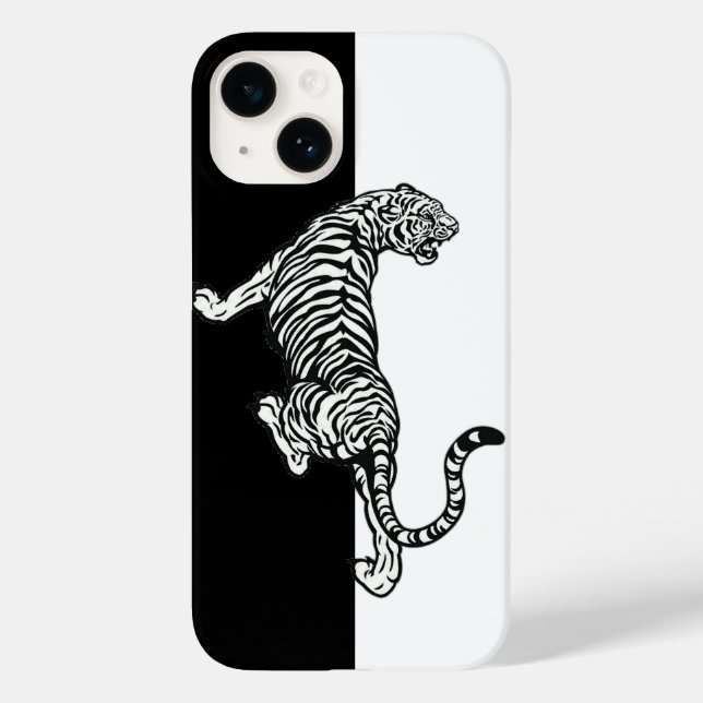 Tiger Schwarz-weiß Case-Mate iPhone 14 Hülle (Rückseite)