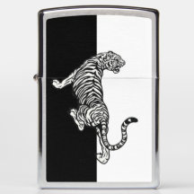 Tiger schwarz-weiß Zippo Lighter