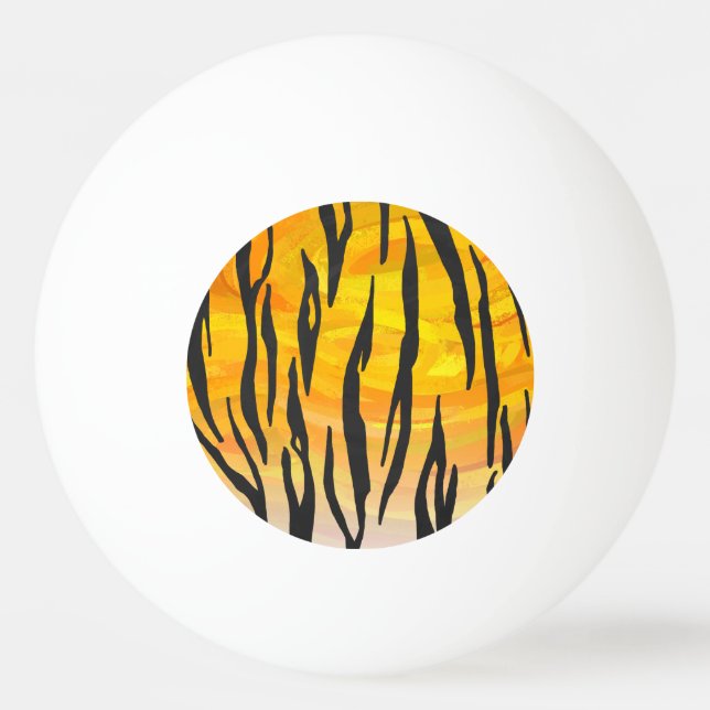 Tiger-schwarzer und orange Druck Tischtennisball (Vorderseite)
