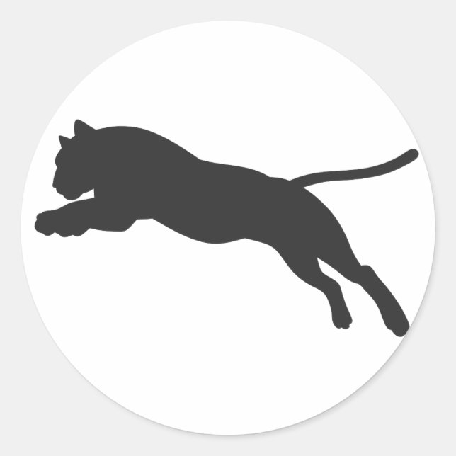 Tiger-Silhouette - Hintergrundfarbe auswählen Runder Aufkleber (Vorderseite)