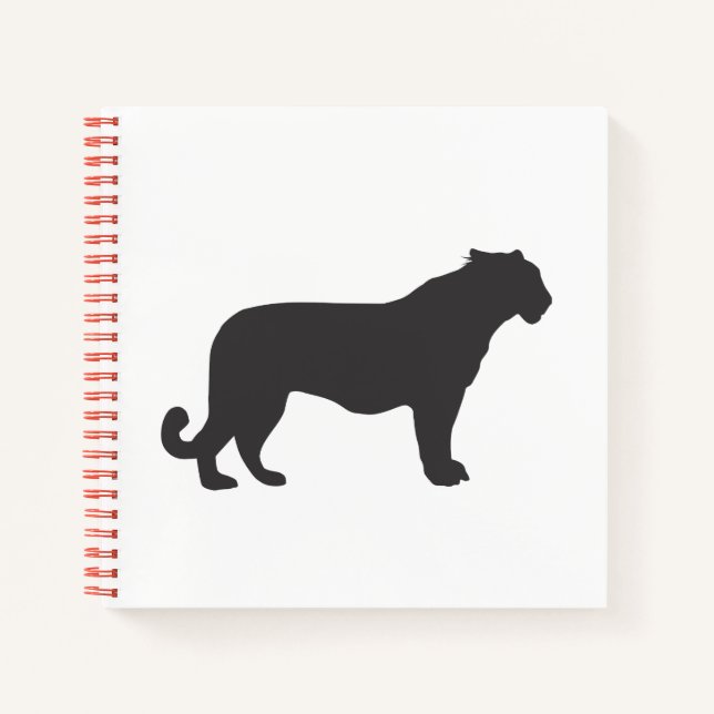 Tiger-Silhouette Notizbuch (Vorderseite)