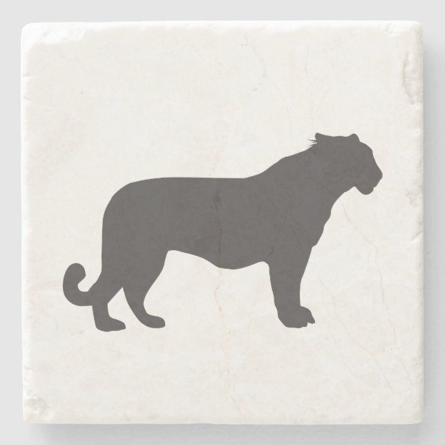 Tiger-Silhouette Steinuntersetzer (Vorderseite)