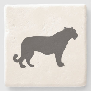 Tiger-Silhouette Steinuntersetzer